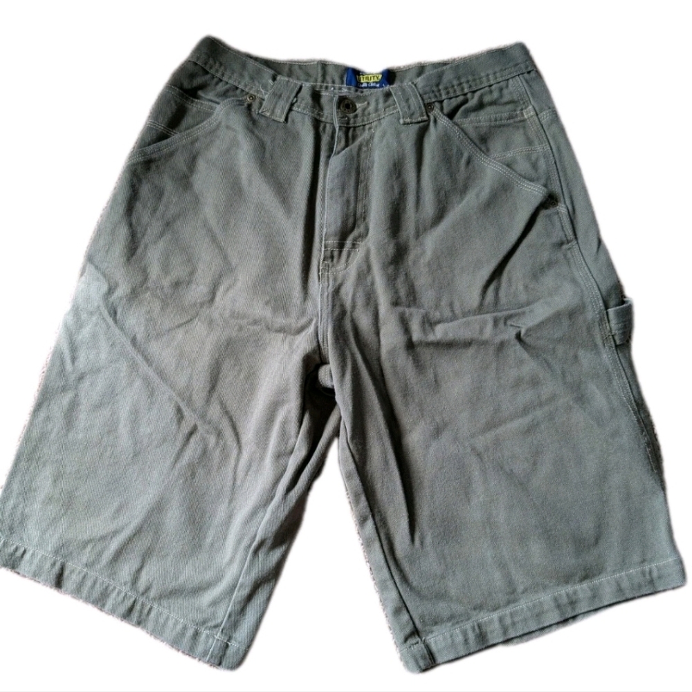 Men's Vintage UTILITY Brand Olive Carpenter Shorts, Size 32